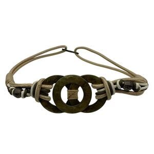 Vintage 90's Leather Shop Retro Boho Metalwork Rope Belt -Festival Grunge Hippie